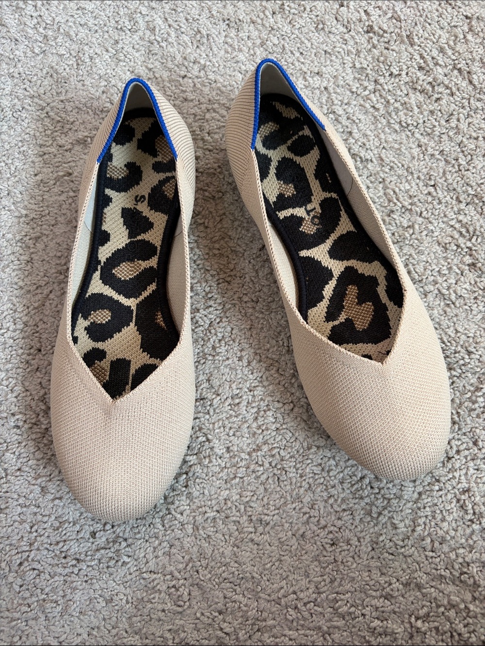 Rothy’s The Flat Ecru Beige Cream Knit Round Toe Ballet Shoes Women’s Size 9.5